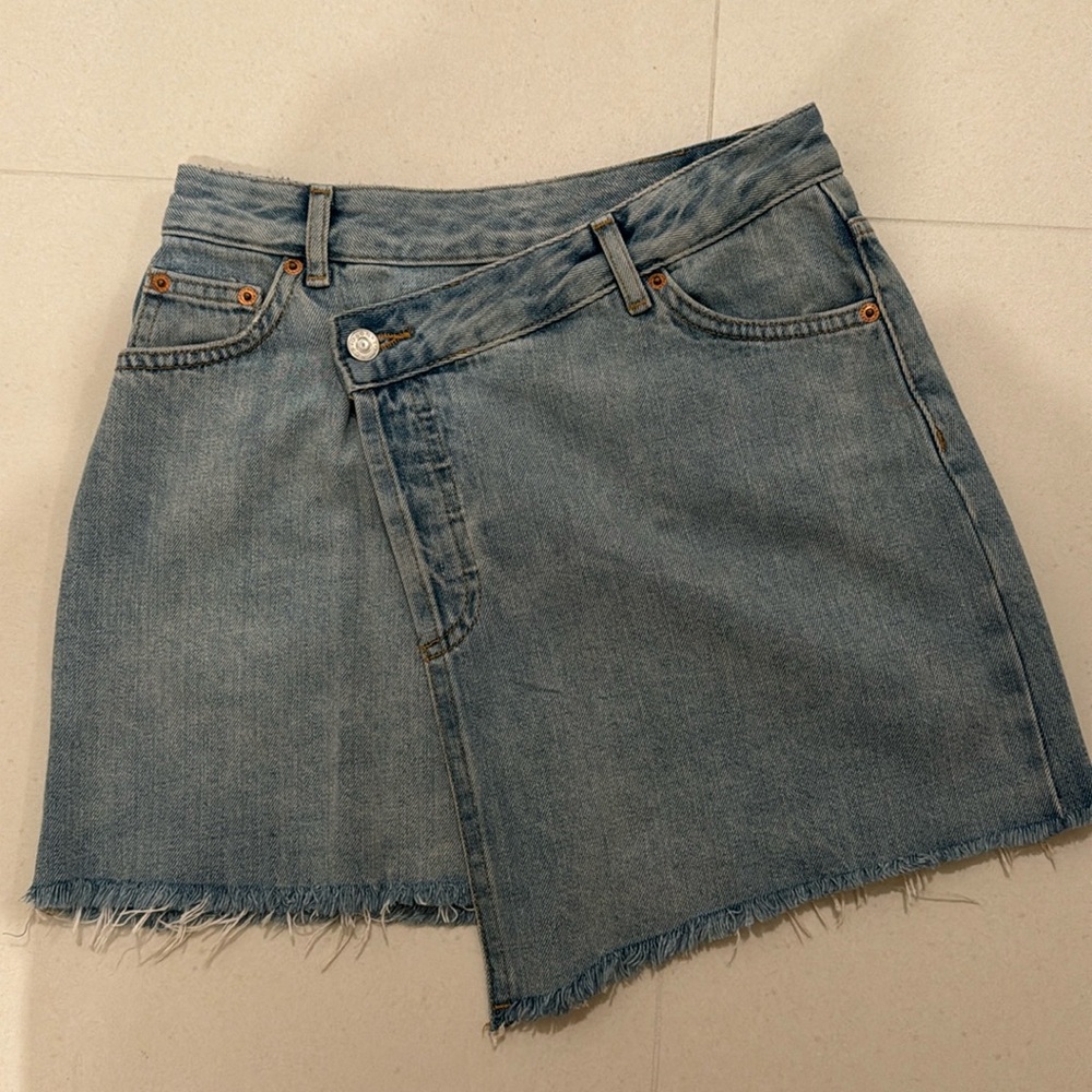 Asymmetrical Jean Skirt